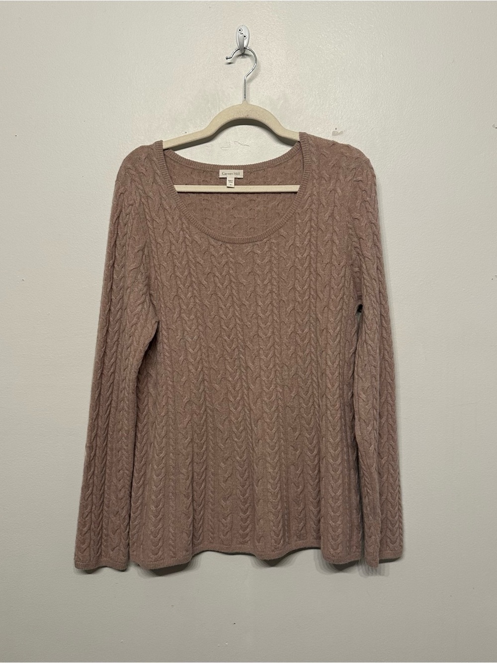 Garnet Hill 100% Cashmere Cableknit Sweater Medium